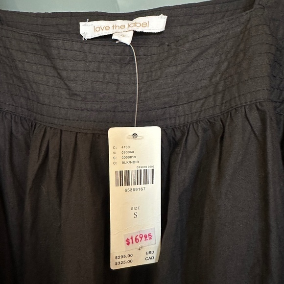 Anthropologie Love the Label Black Poplin Dress with puff sleeves and belt - Picture 8 of 12